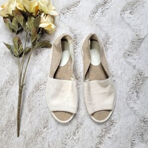Vince Dyed Italian Calf Hair Slip On Cream Neutral Open Toe Shoes Size 6M